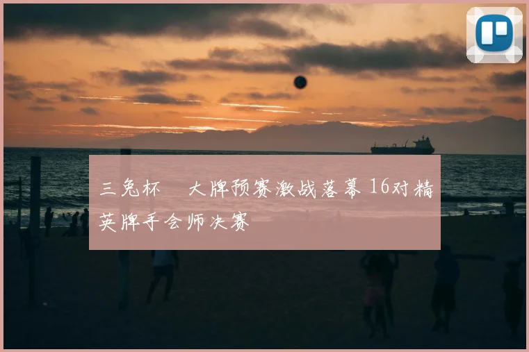 三兔杯掄大牌预赛激战落幕 16对精英牌手会师决赛